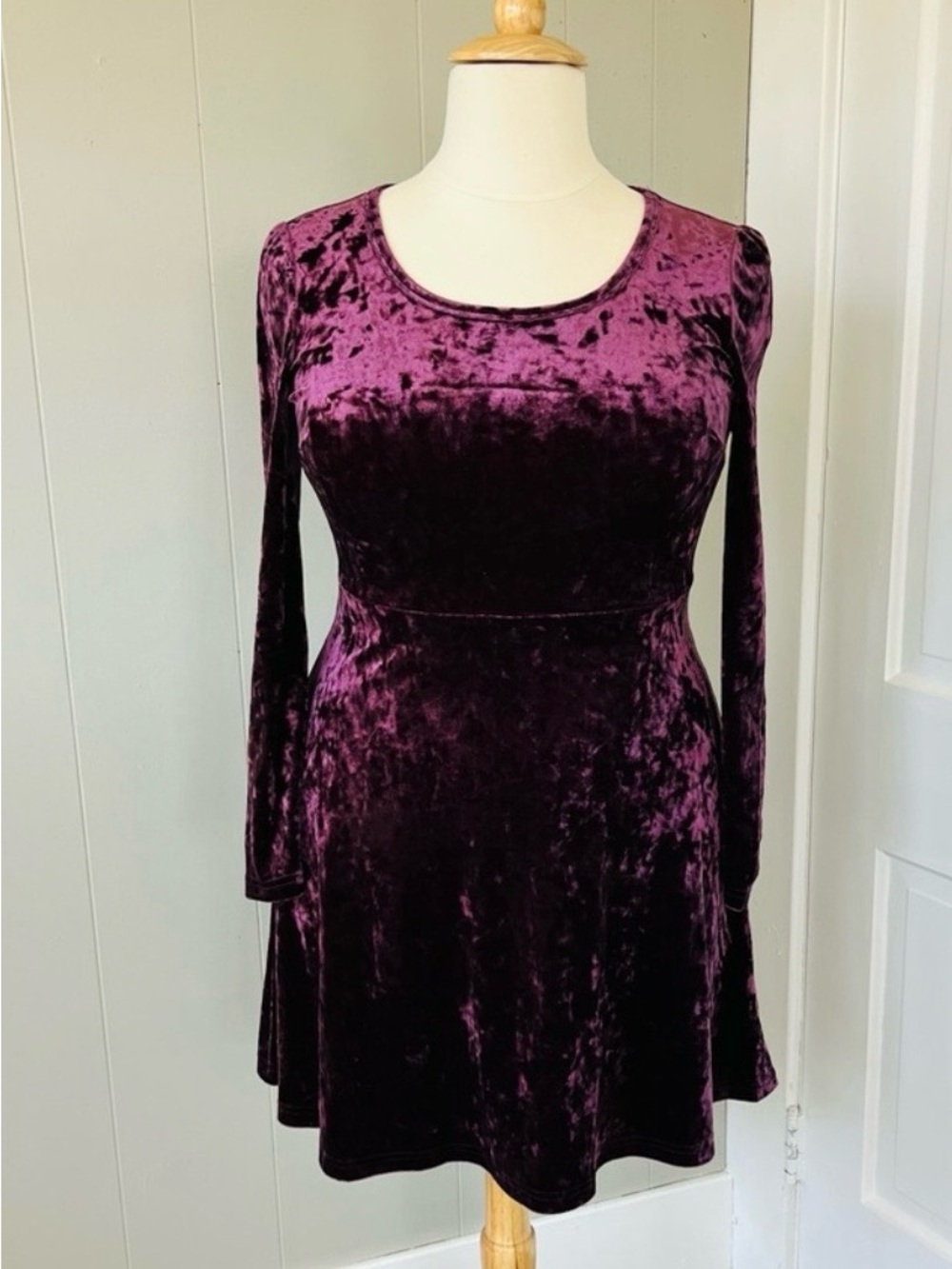 Princess Highway Purple Crushed Velvet Dress Size 12 Fairycore Grunge Skater